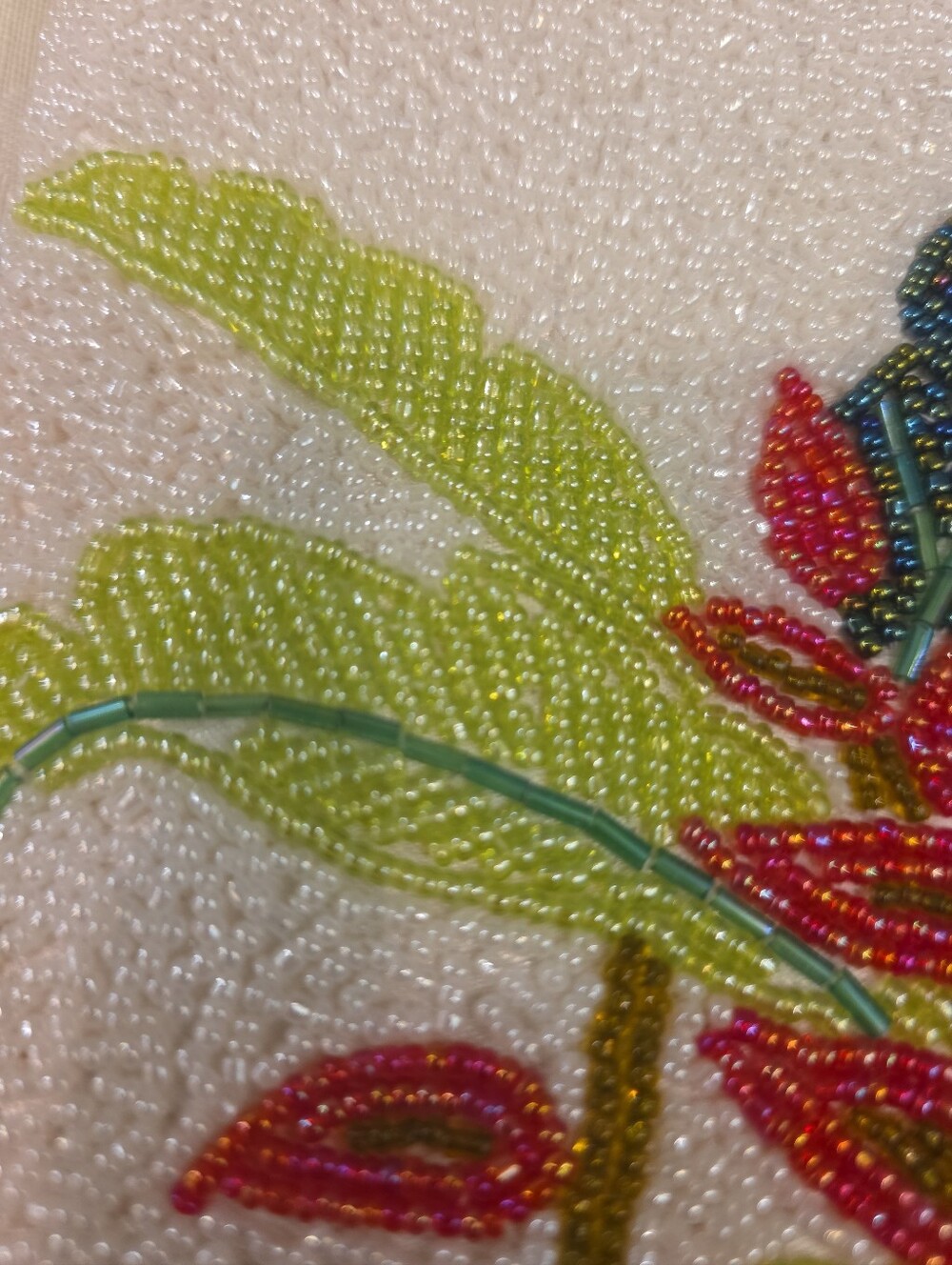Maui by Design Hand Beaded Col I rful Bag w/ Beaded Strap Tropical Flowers - Picture 8 of 10